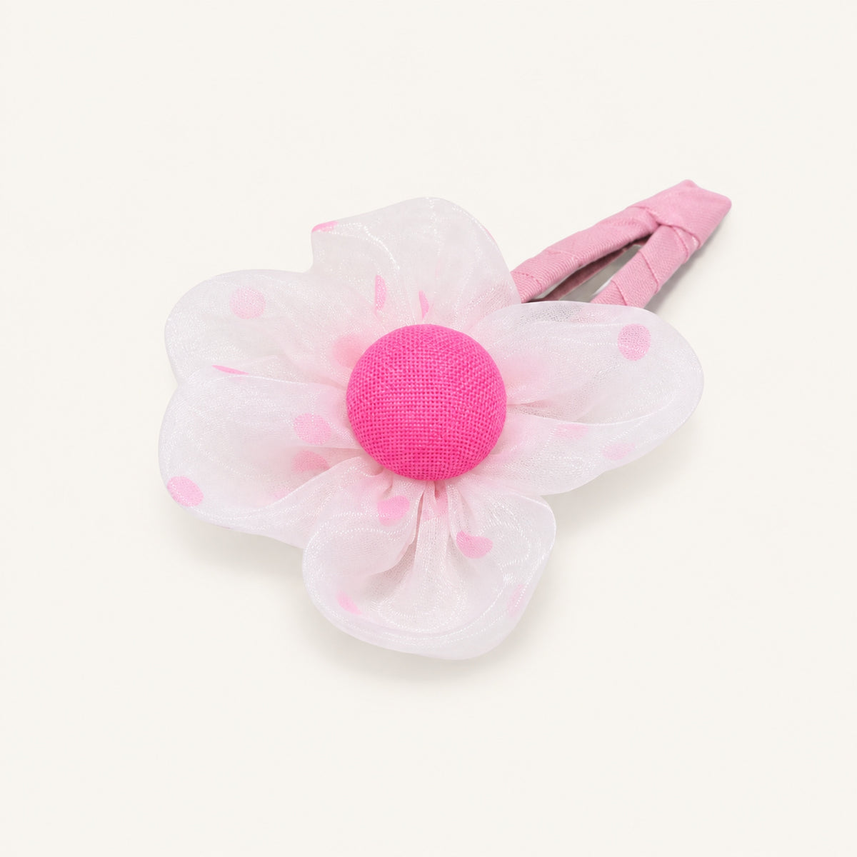 Cloud Petal Organza Snap Clip Set — Pink — BB-008-PK