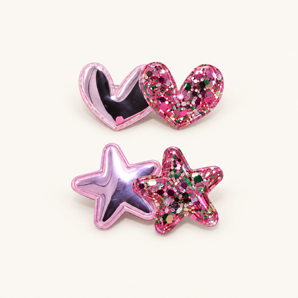 Stardust Hearts & Stars Mini Clip Set — Blush Pink — BP-002-BPK