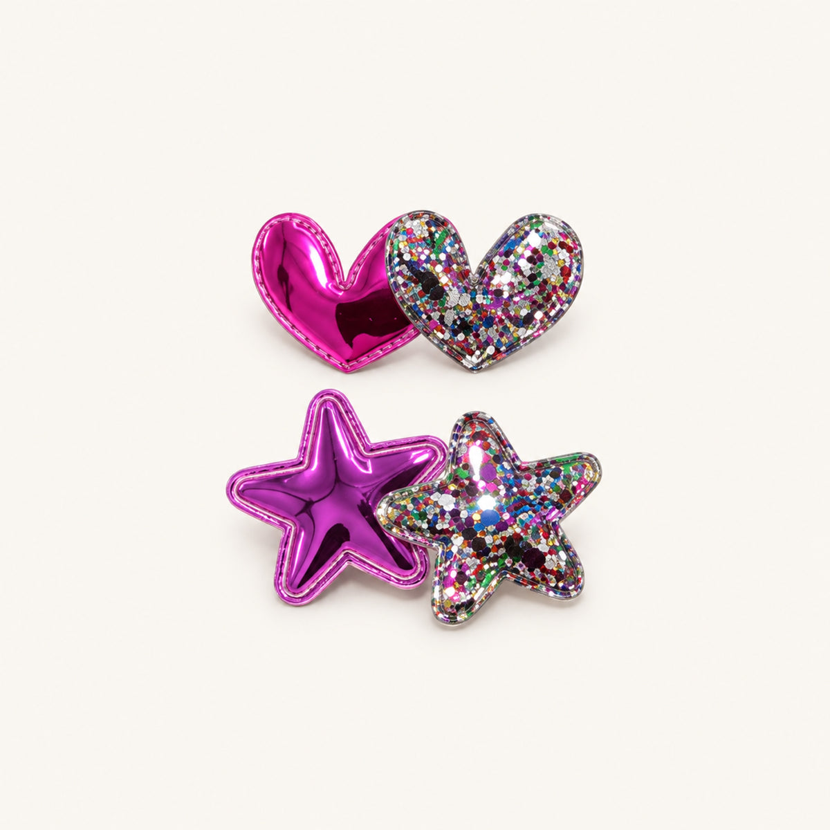 Stardust Hearts & Stars Mini Clip Set — Fuchsia — BP-002-FU