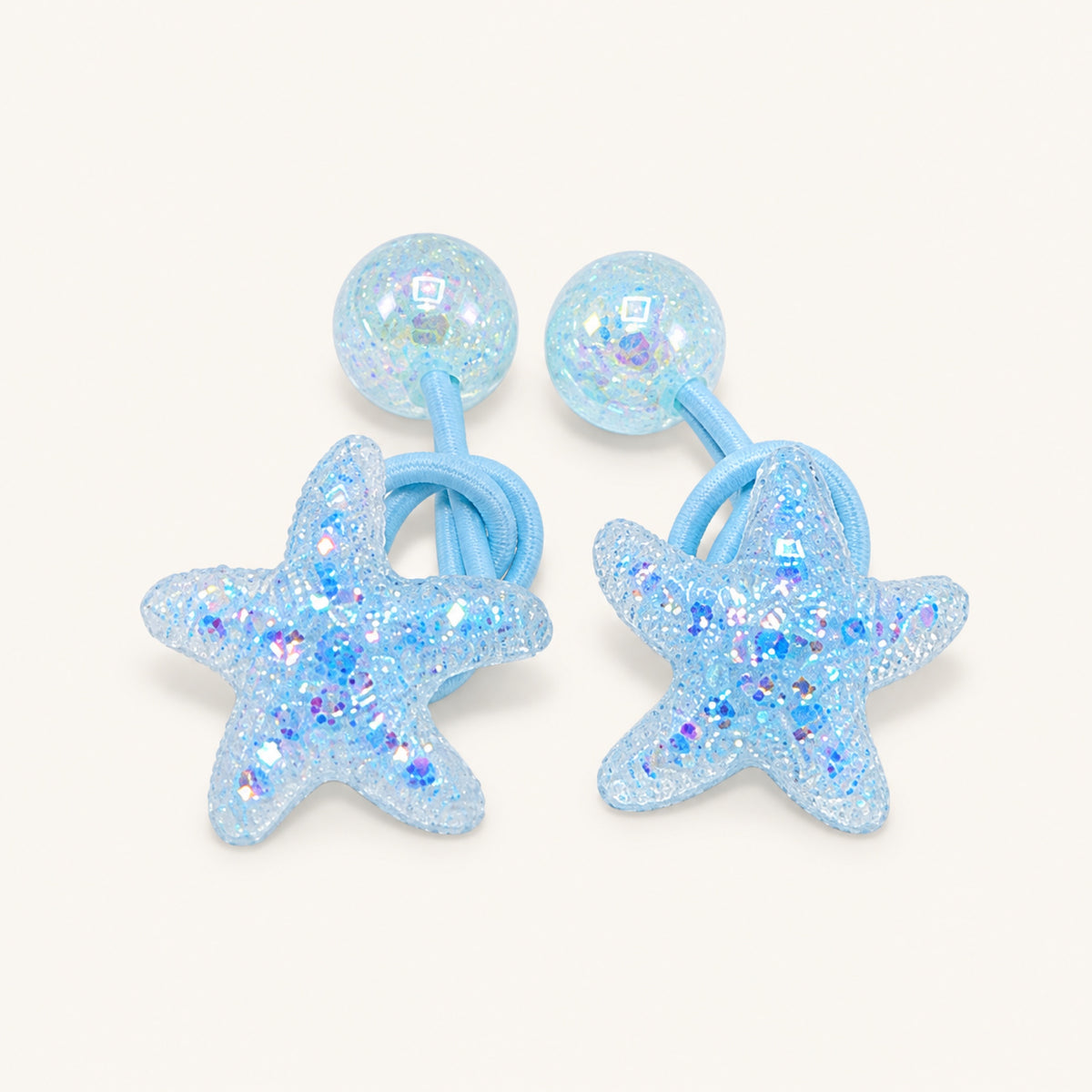 Starlight Glitter Hair Tie Pair — Blue — BP-007-BL