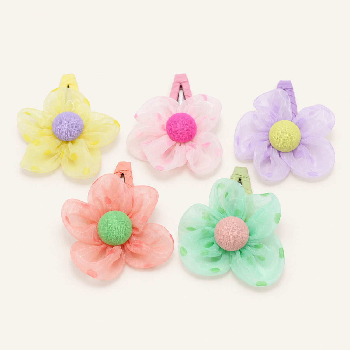 Cloud Petal Organza Snap Clip Set — BP-008-MULTI