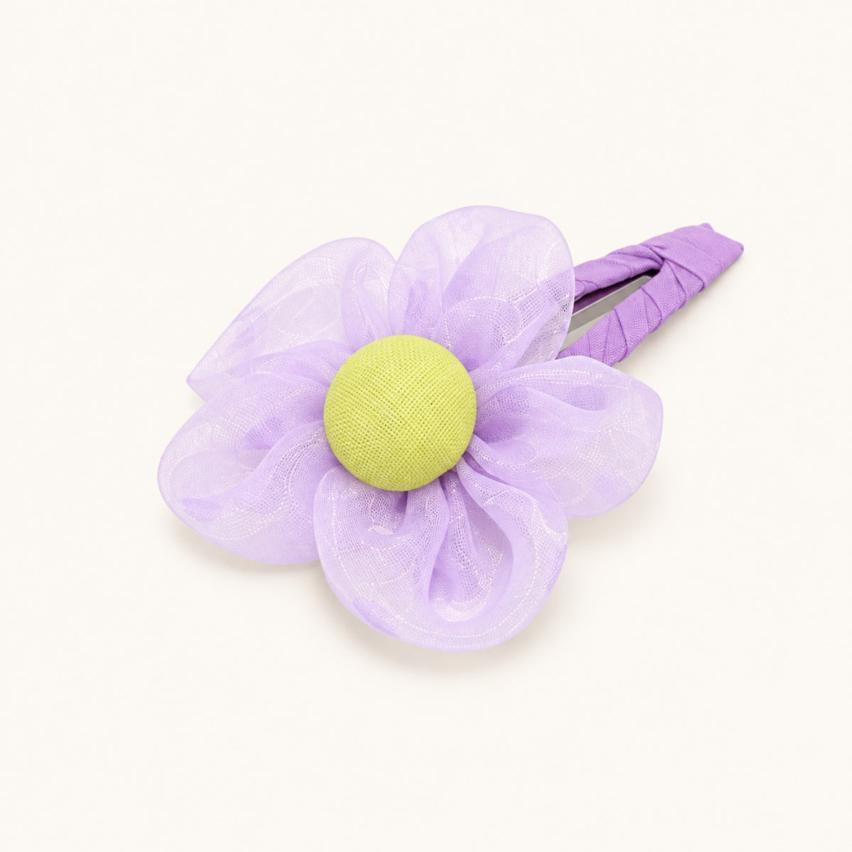 Cloud Petal Organza Snap Clip Set — Purple — BP-008-PP