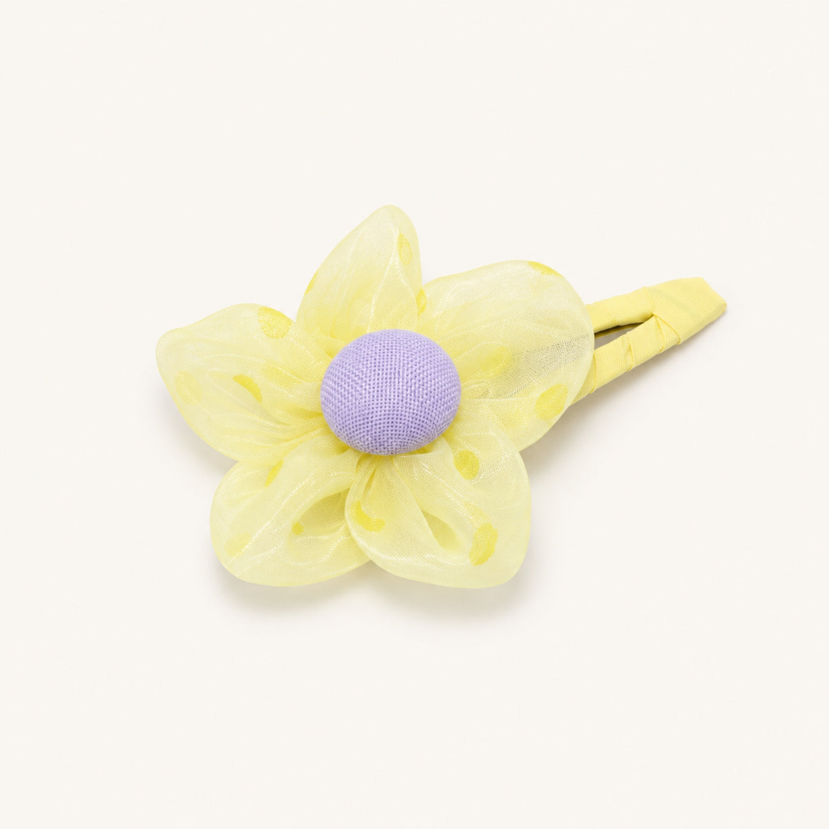 Cloud Petal Organza Snap Clip Set — Yellow — BP-008-YL