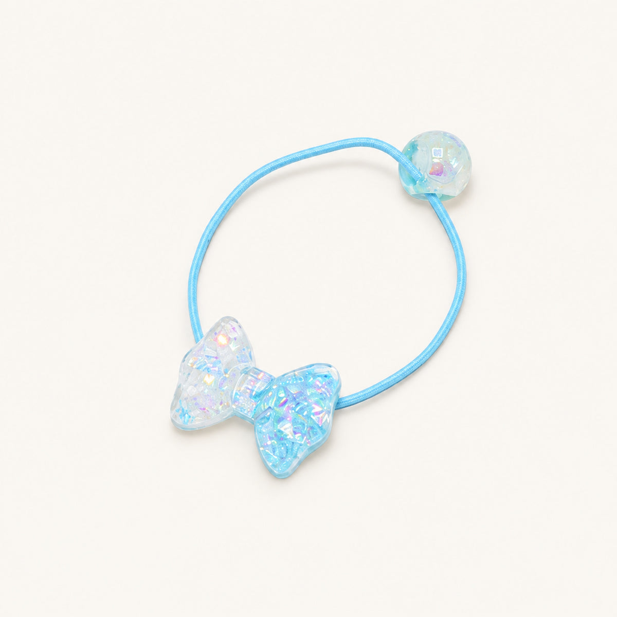 Crystal Candy Bow Hair Tie Pair — Blue — BP-009-BL
