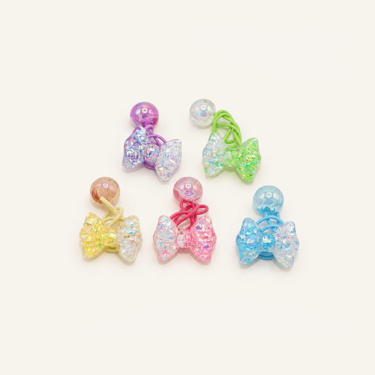 Crystal Candy Bow Hair Tie Pair — BP-009-MULTI