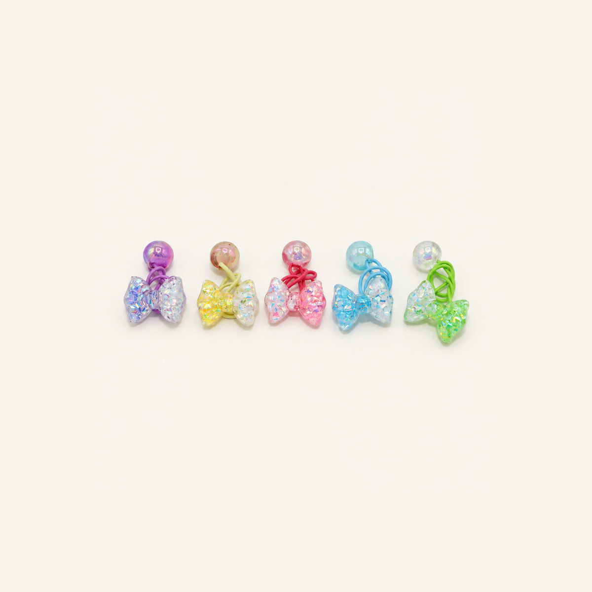 Crystal Candy Bow Hair Tie Pair — BP-009-MULTI