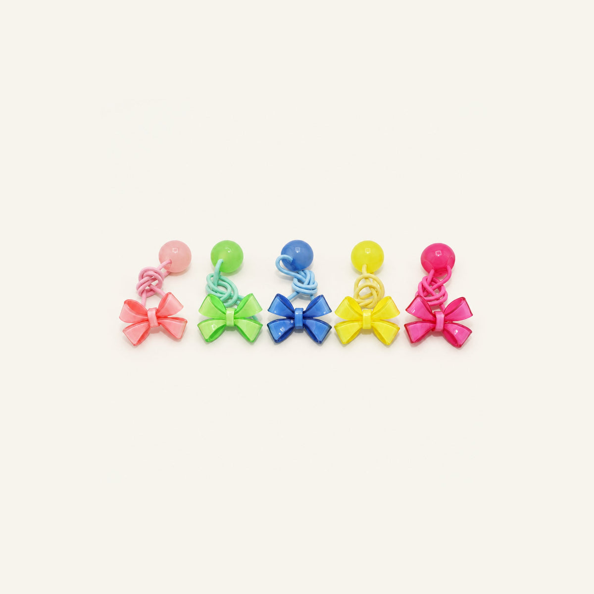 Bonbon Bow Hair Tie Pair — BP-010-MULTI