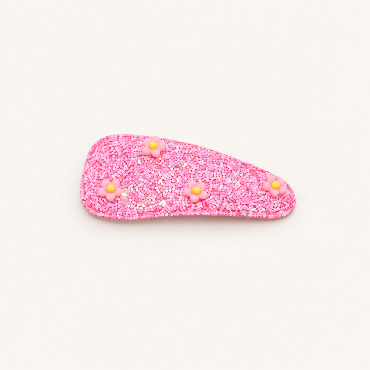 Confetti Daisy Textured Snap Clip Set — Pink — BP-014-PK