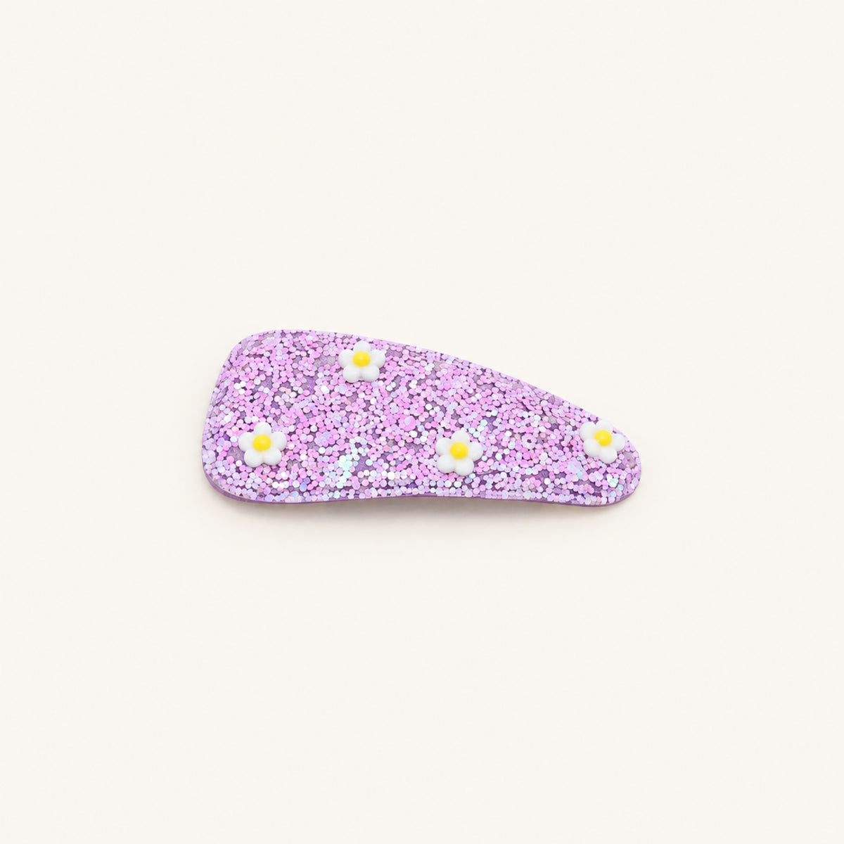 Confetti Daisy Textured Snap Clip Set — Purple — BP-014-PP