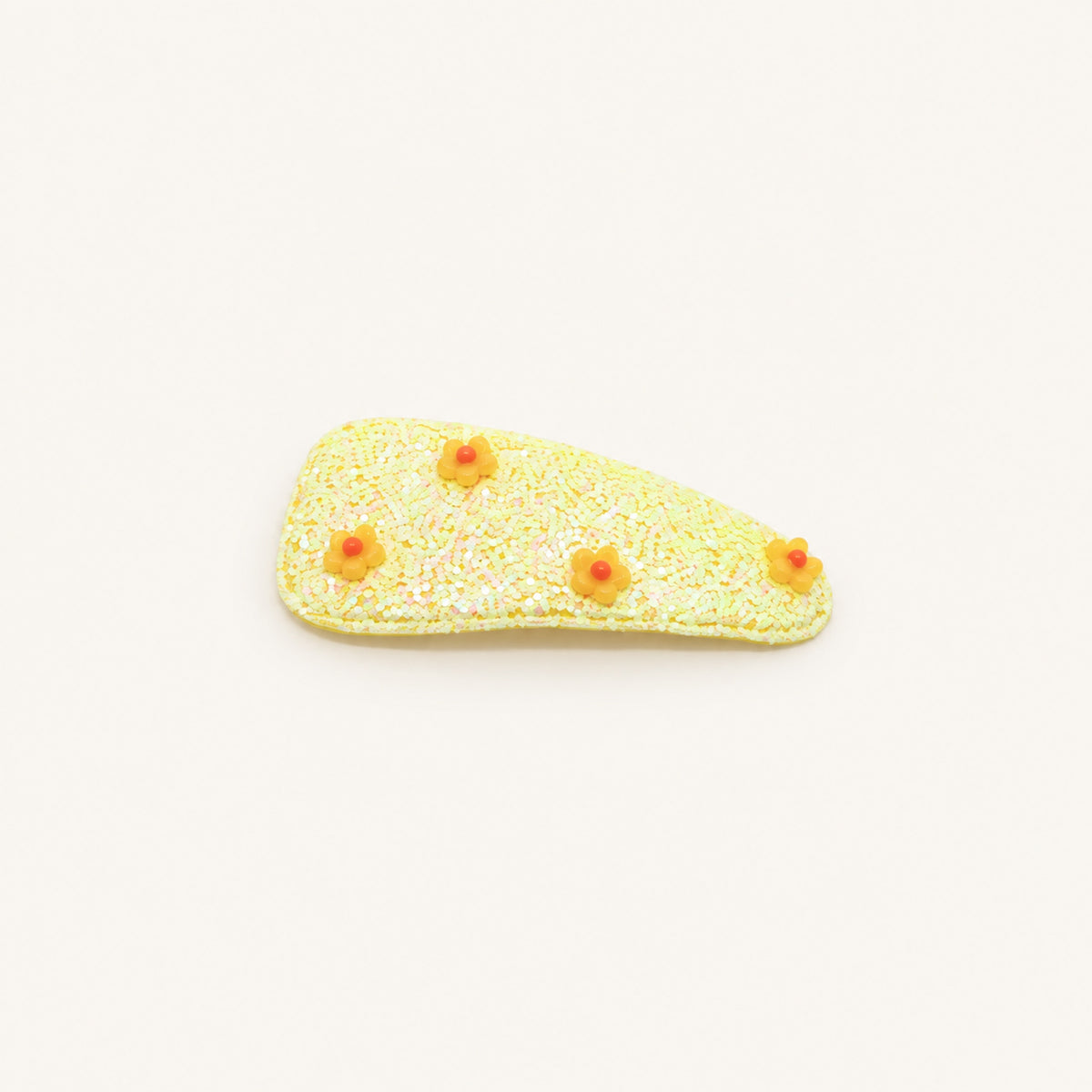 Confetti Daisy Textured Snap Clip Set — Yellow — BP-014-YL