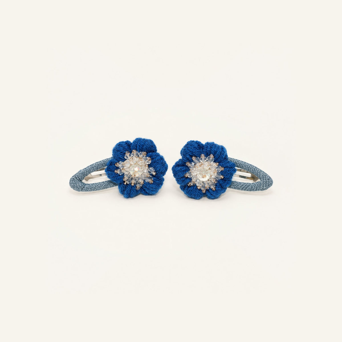 Bluebell Crystal Flower Clip Pair — IP-001-BL