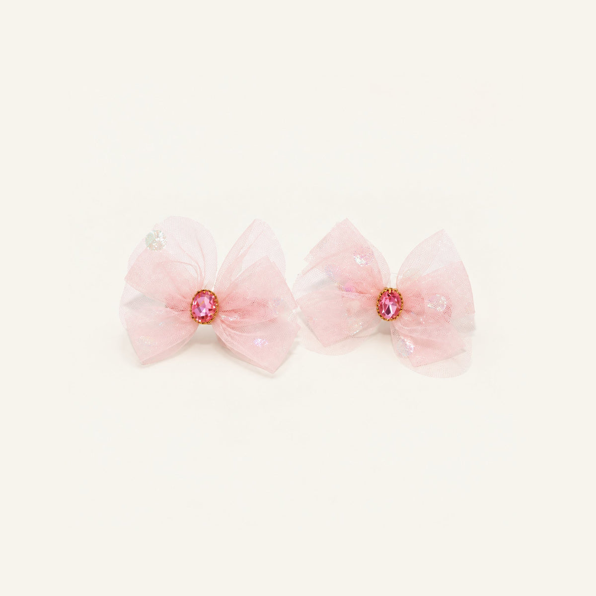 Rosie Mini Organza Bow Clip Pair — IP-009-PK