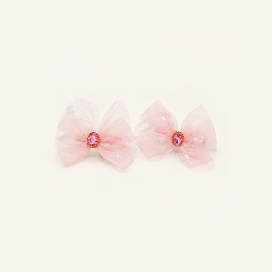 Rosie Mini Organza Bow Clip Pair — IP-009-PK