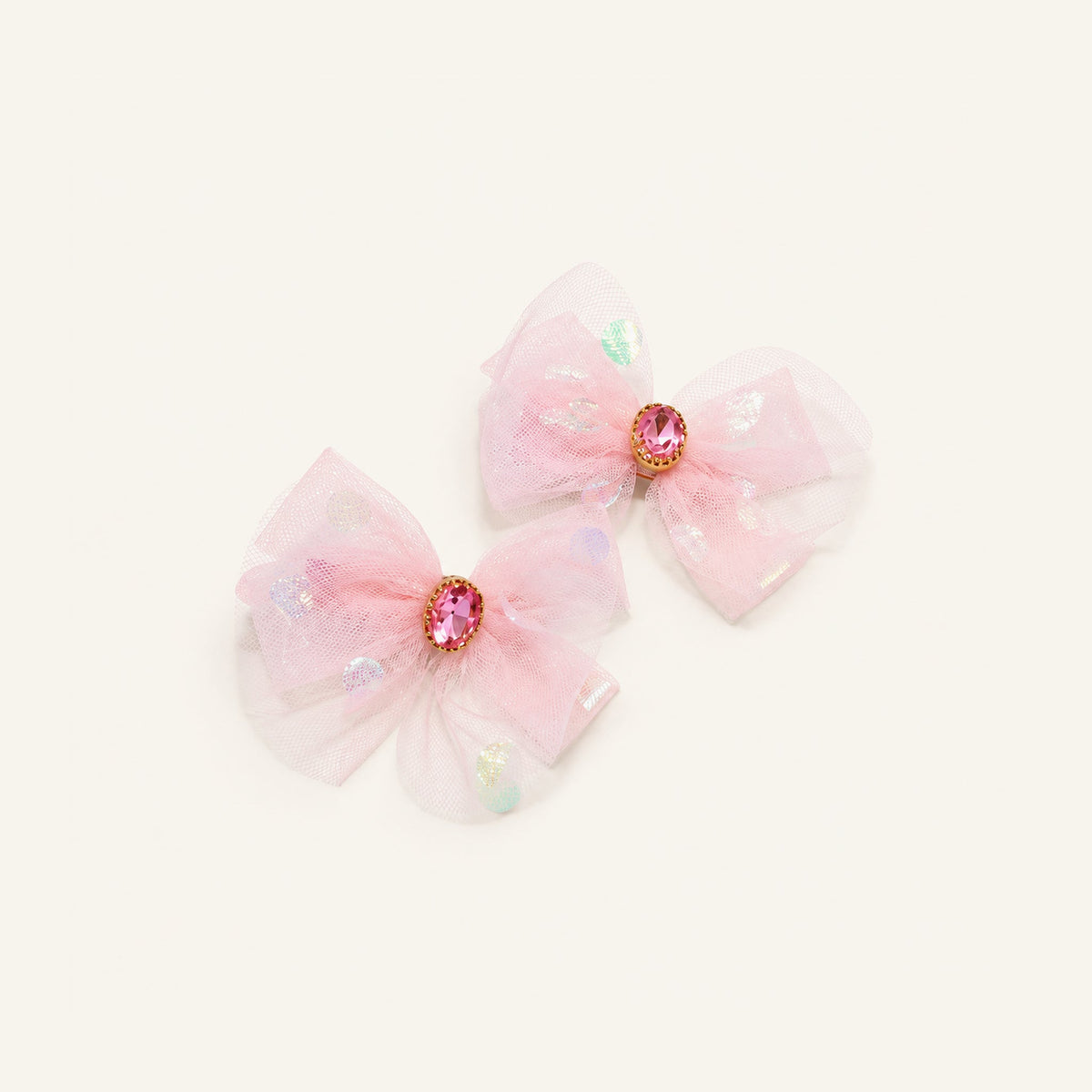 Rosie Mini Organza Bow Clip Pair — IP-009-PK