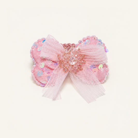 Pink Stardust Tulle Bow — IP-080-PK