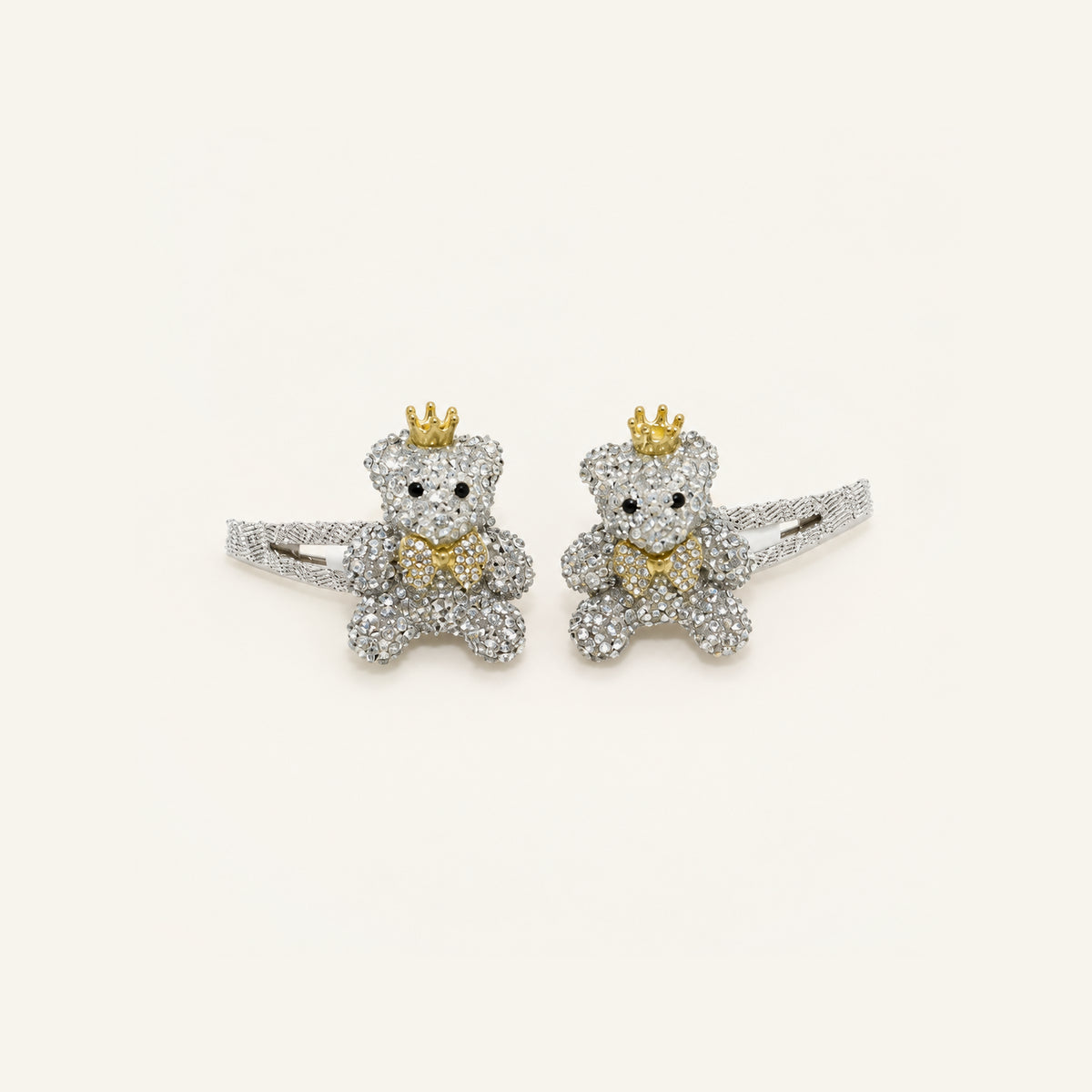 Teddy Sparkle Crystal Clip Pair — IP-144-CR