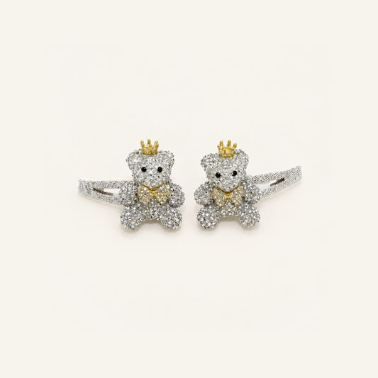 Teddy Sparkle Crystal Clip Pair — IP-144-CR