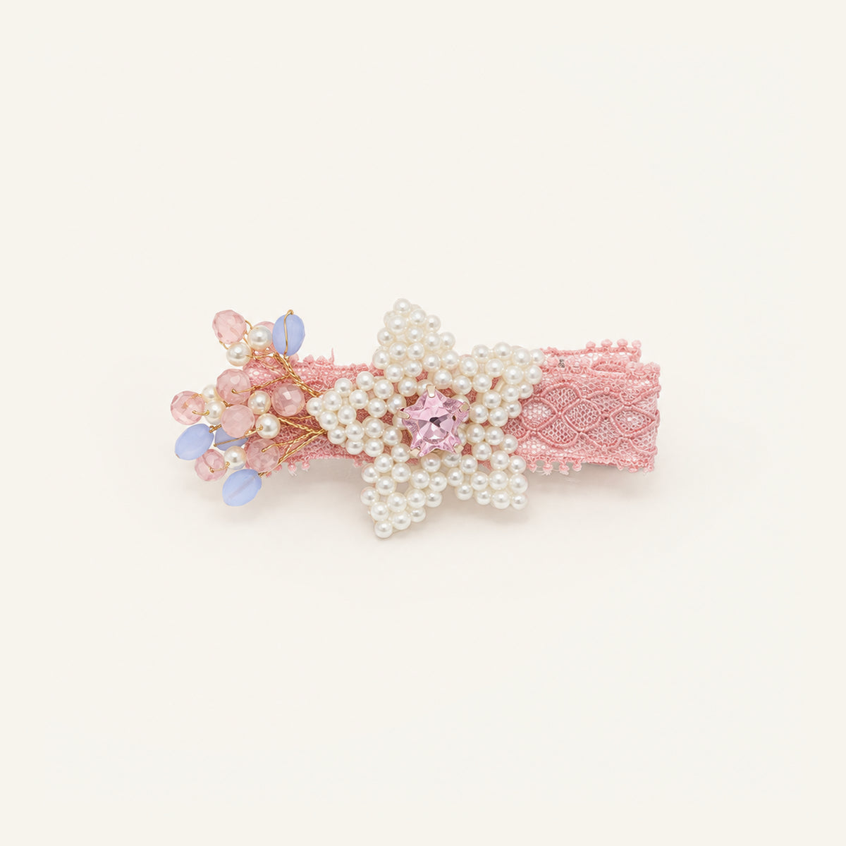 Pearl Garden Floral Barrette Pair — IP-180-PRL