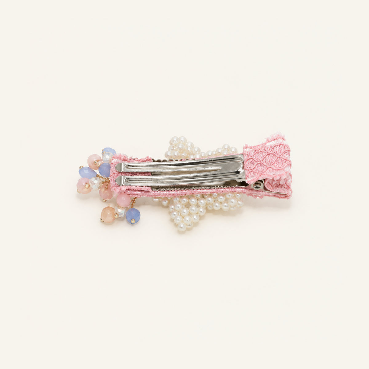 Pearl Garden Floral Barrette Pair — IP-180-PRL