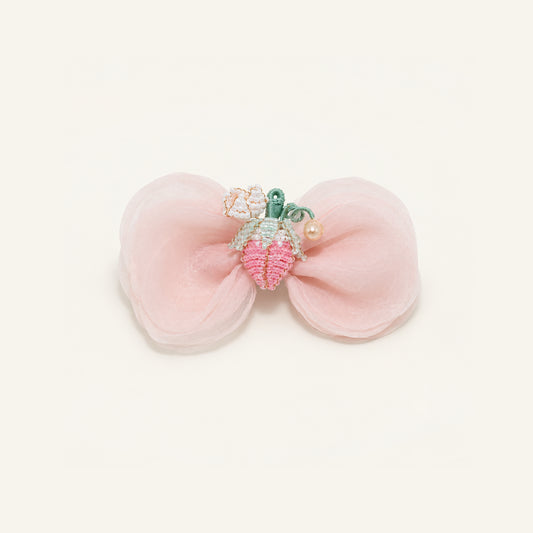 Odette Crystal Strawberry Organza Bow — IP2-01-PK