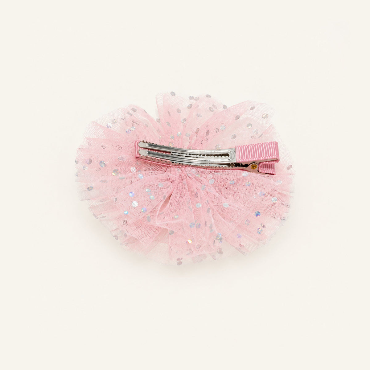 Pearl Heart Tulle Bow — IP2-06-PK — back