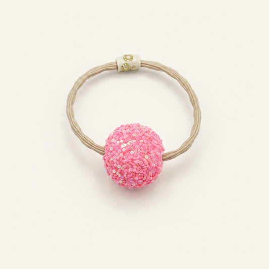 Gumball Glow Glitter Bead Hair Tie — PP-001-BPK