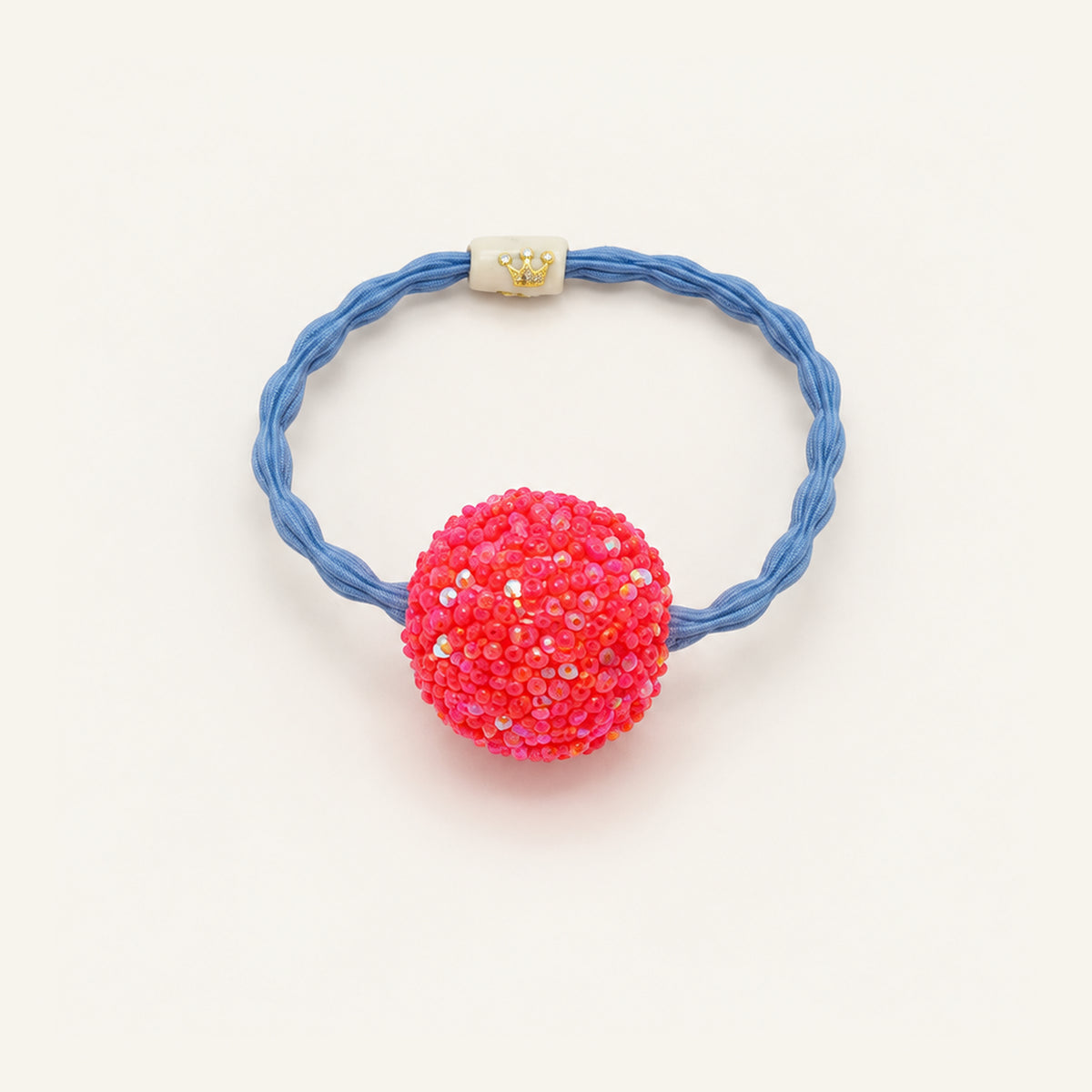 Gumball Glow Glitter Bead Hair Tie — PP-001-RD