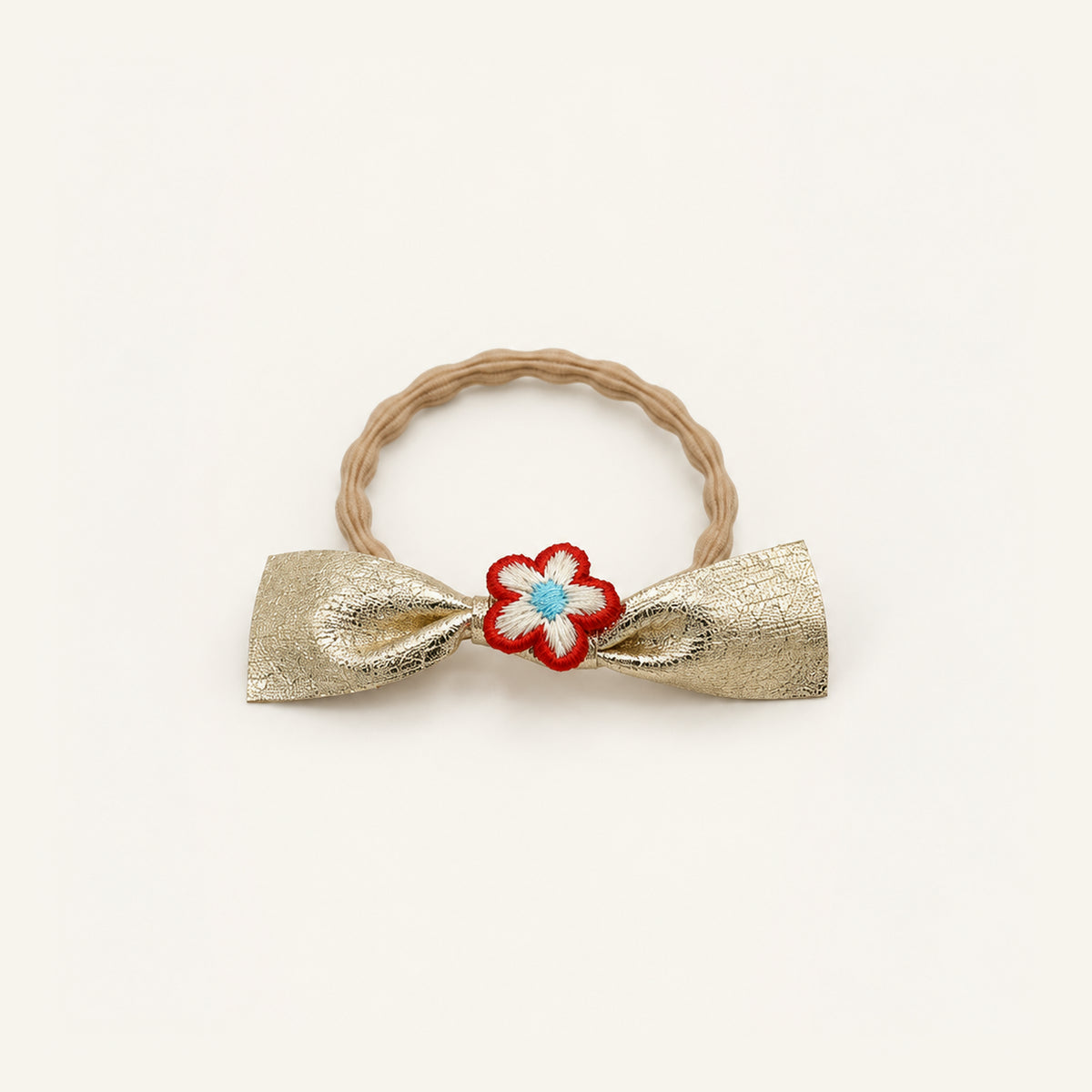 Metal Petal Bow Hair Tie — PP-002-GD