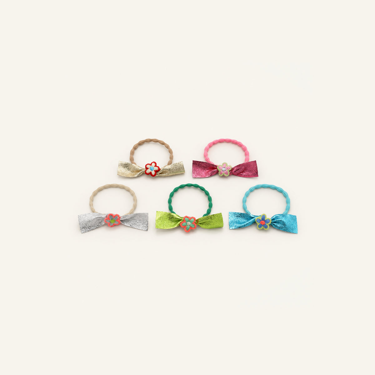 Metal Petal Bow Hair Tie — PP-002-MULTI