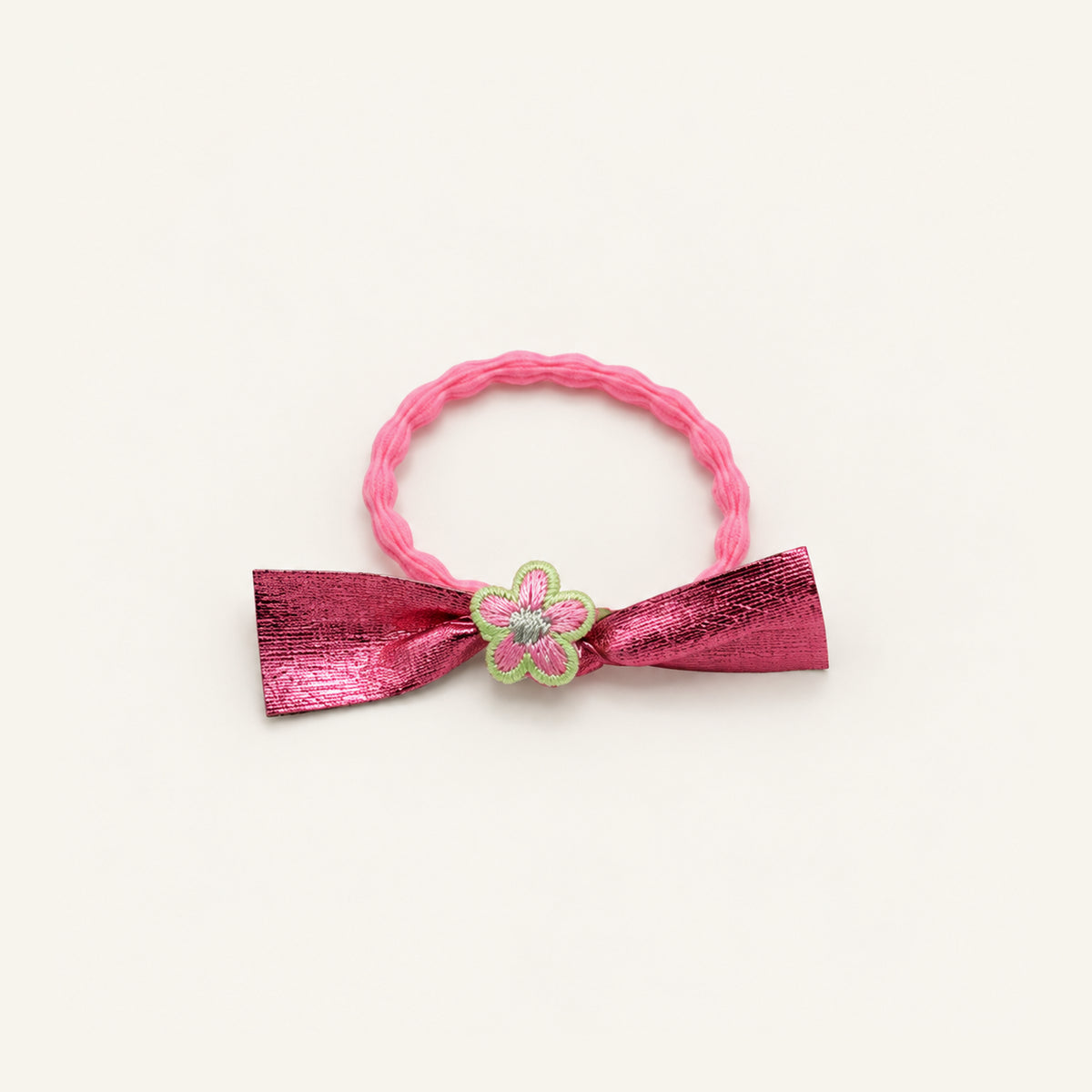 Metal Petal Bow Hair Tie — PP-002-PK