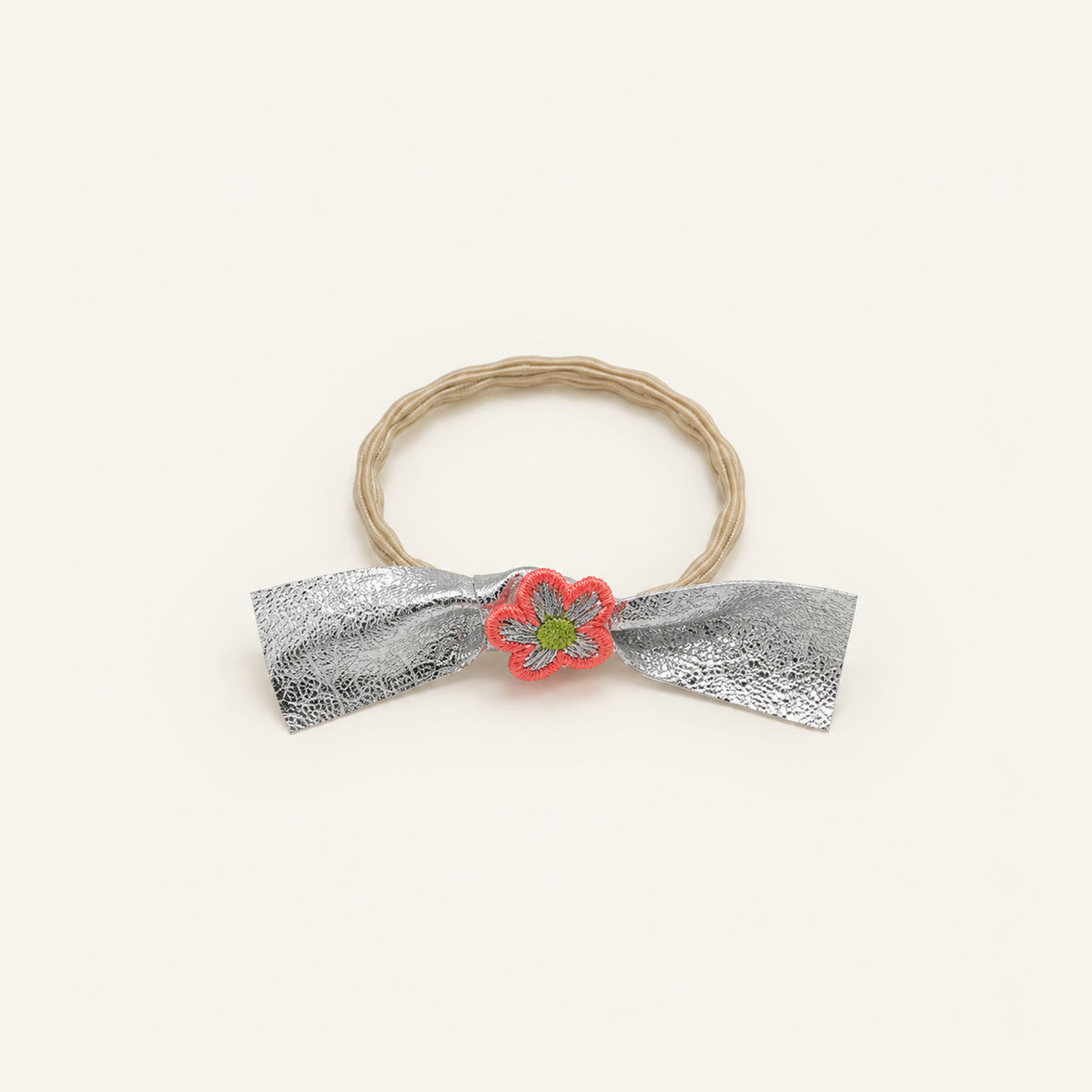 Metal Petal Bow Hair Tie — PP-002-SL