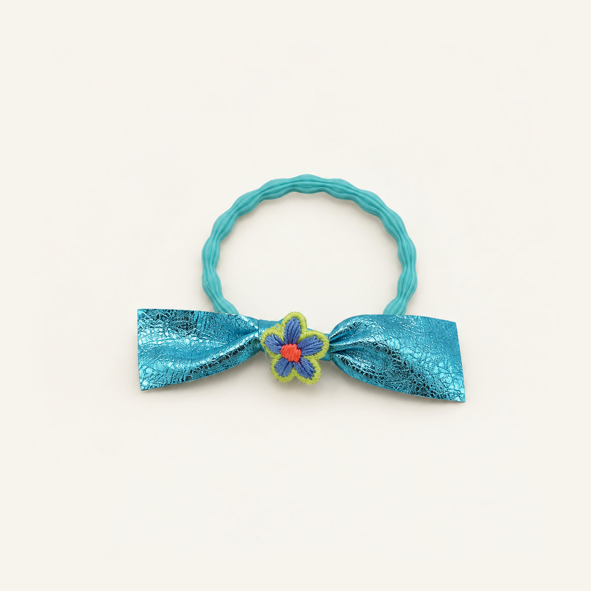 Metal Petal Bow Hair Tie — PP-002-TQ