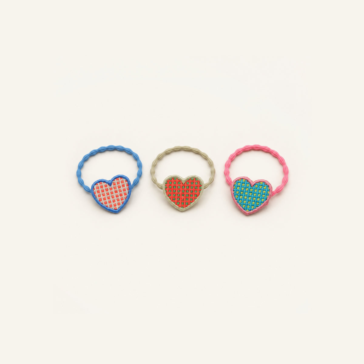 Picnic Heart Gingham Hair Tie — PP-003-MULTI
