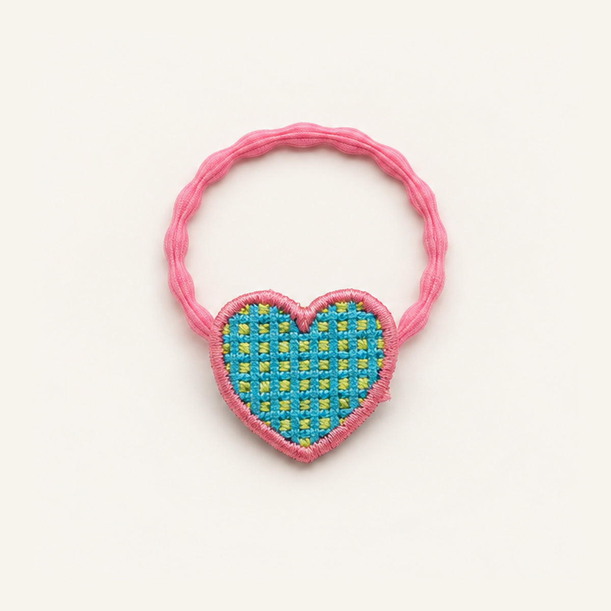 Picnic Heart Gingham Hair Tie — PP-003-PKG