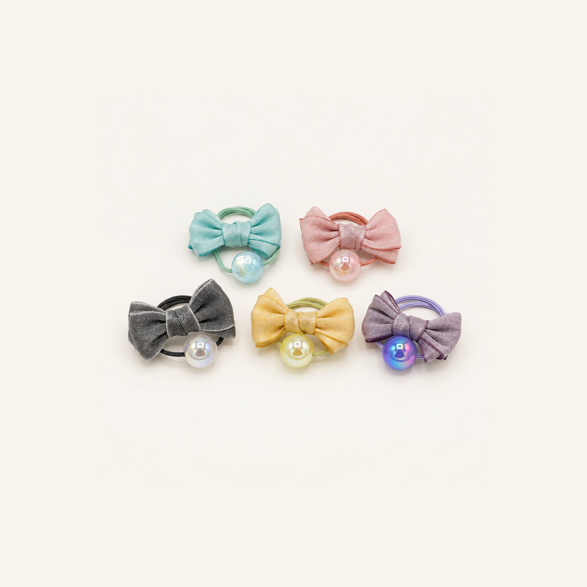 Pearl Parade Satin Bow Hair Tie — PP-004-MULTI