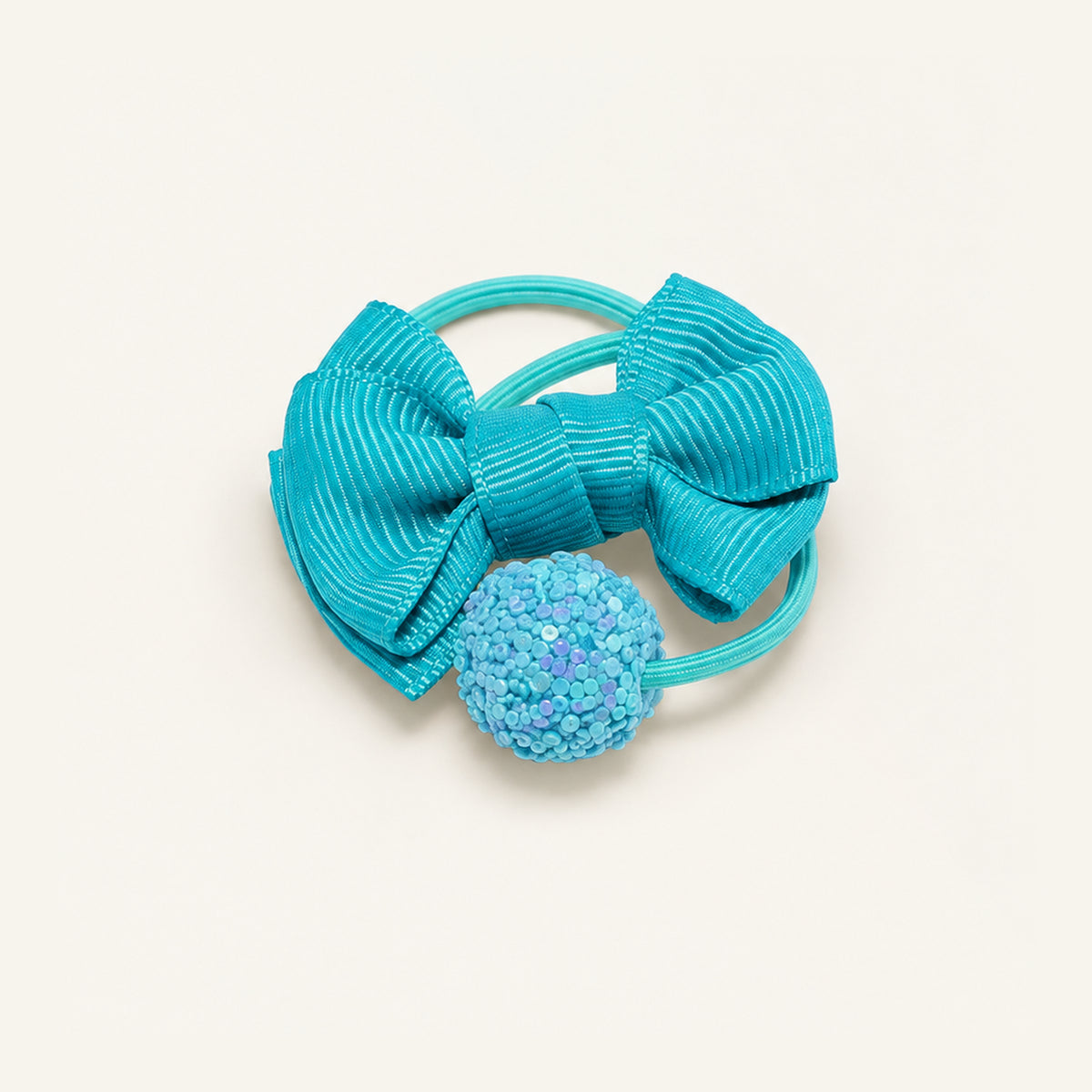 Ribbon Rush Glitter Bead Hair Tie — PP-006-BL