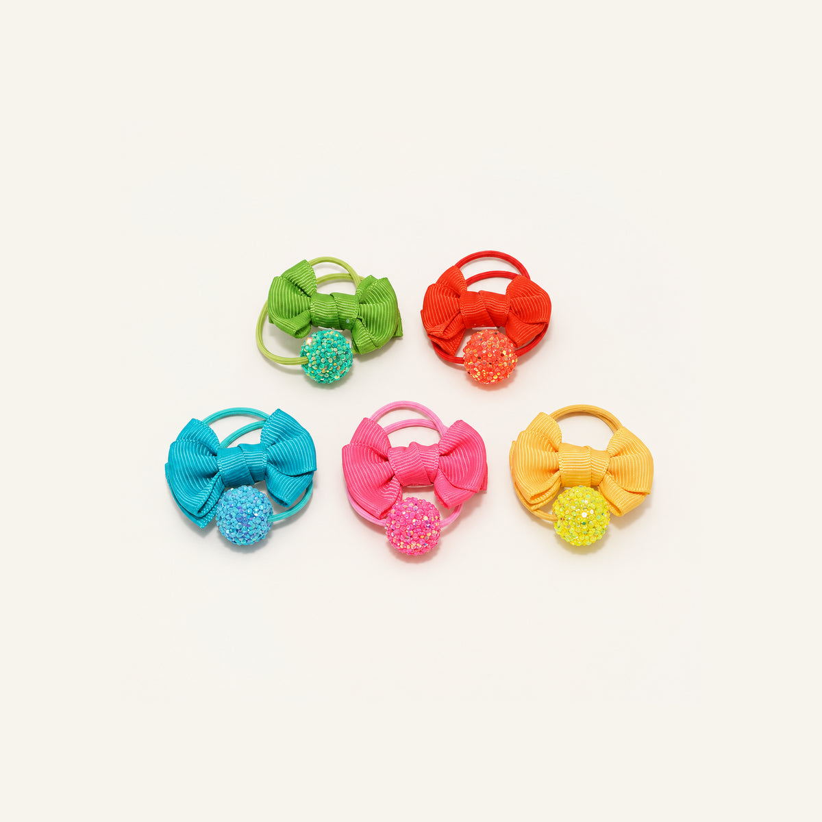 Ribbon Rush Glitter Bead Hair Tie — PP-006-MULTI