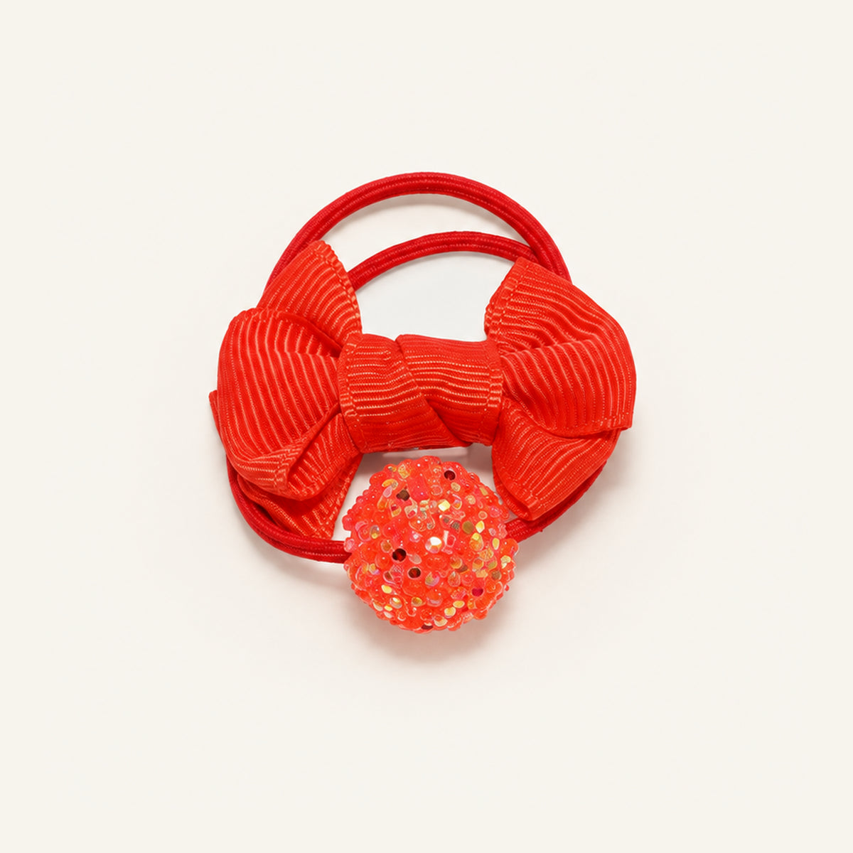 Ribbon Rush Glitter Bead Hair Tie — PP-006-OR