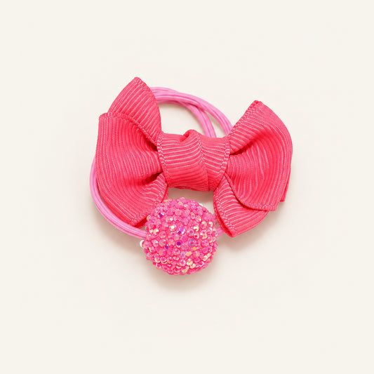 Ribbon Rush Glitter Bead Hair Tie — PP-006-PK