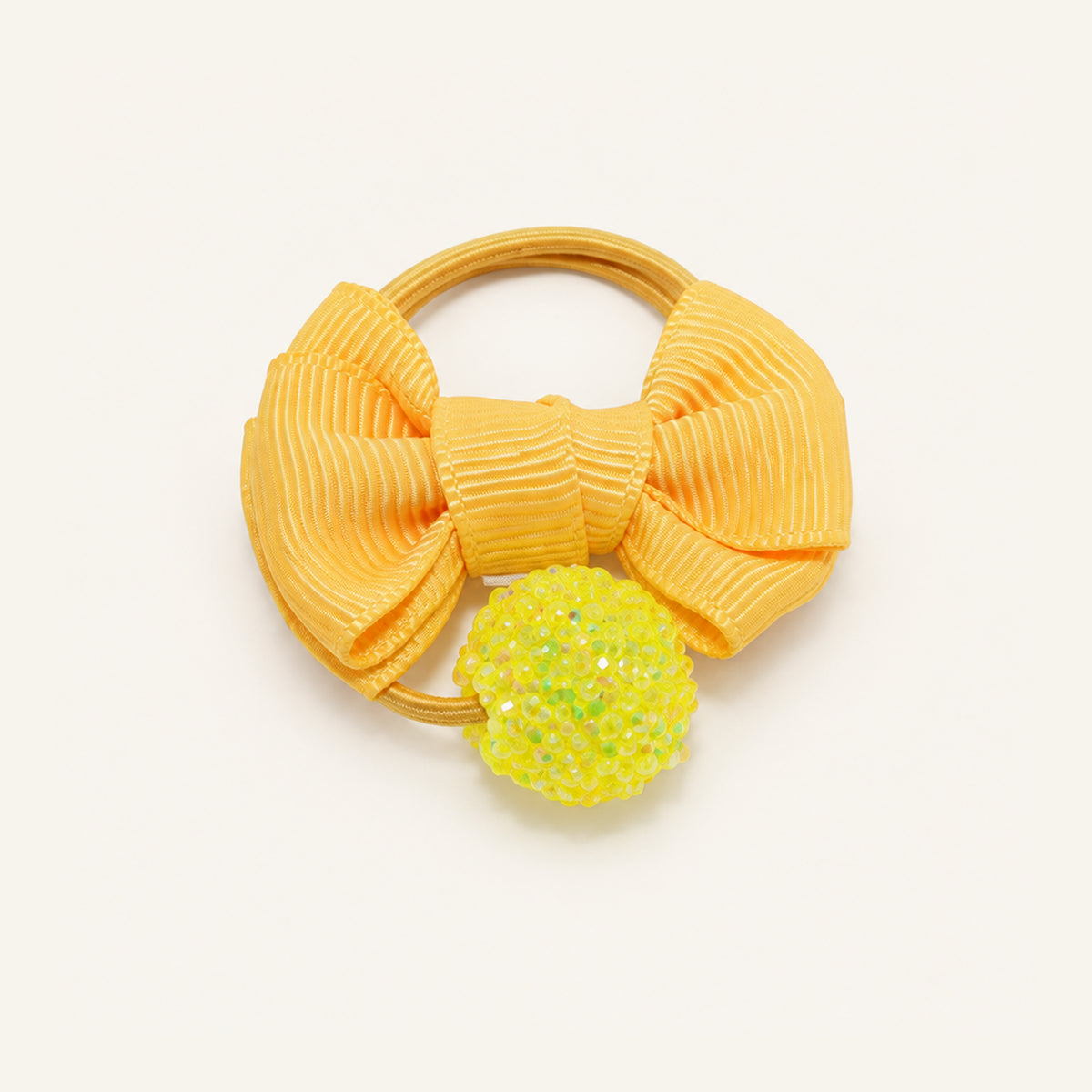Ribbon Rush Glitter Bead Hair Tie — PP-006-YL