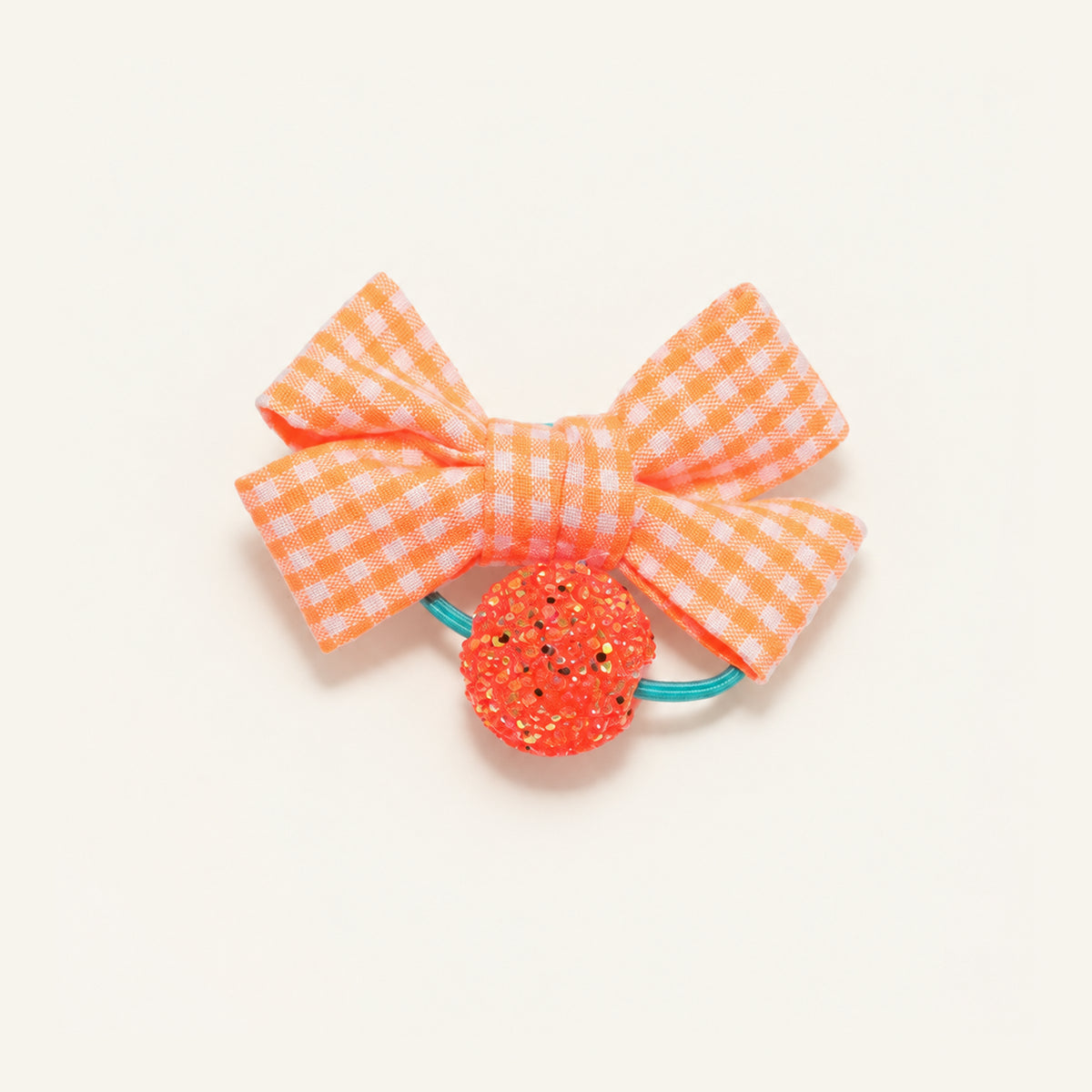 Gingham Giggle Oversized Bow Hair Tie — PP-010-OR