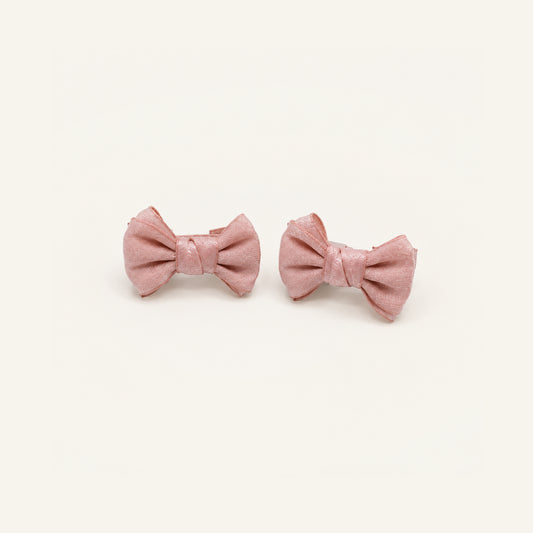Macaron Mini Double-Bow Clip Set — PP-013-BPK