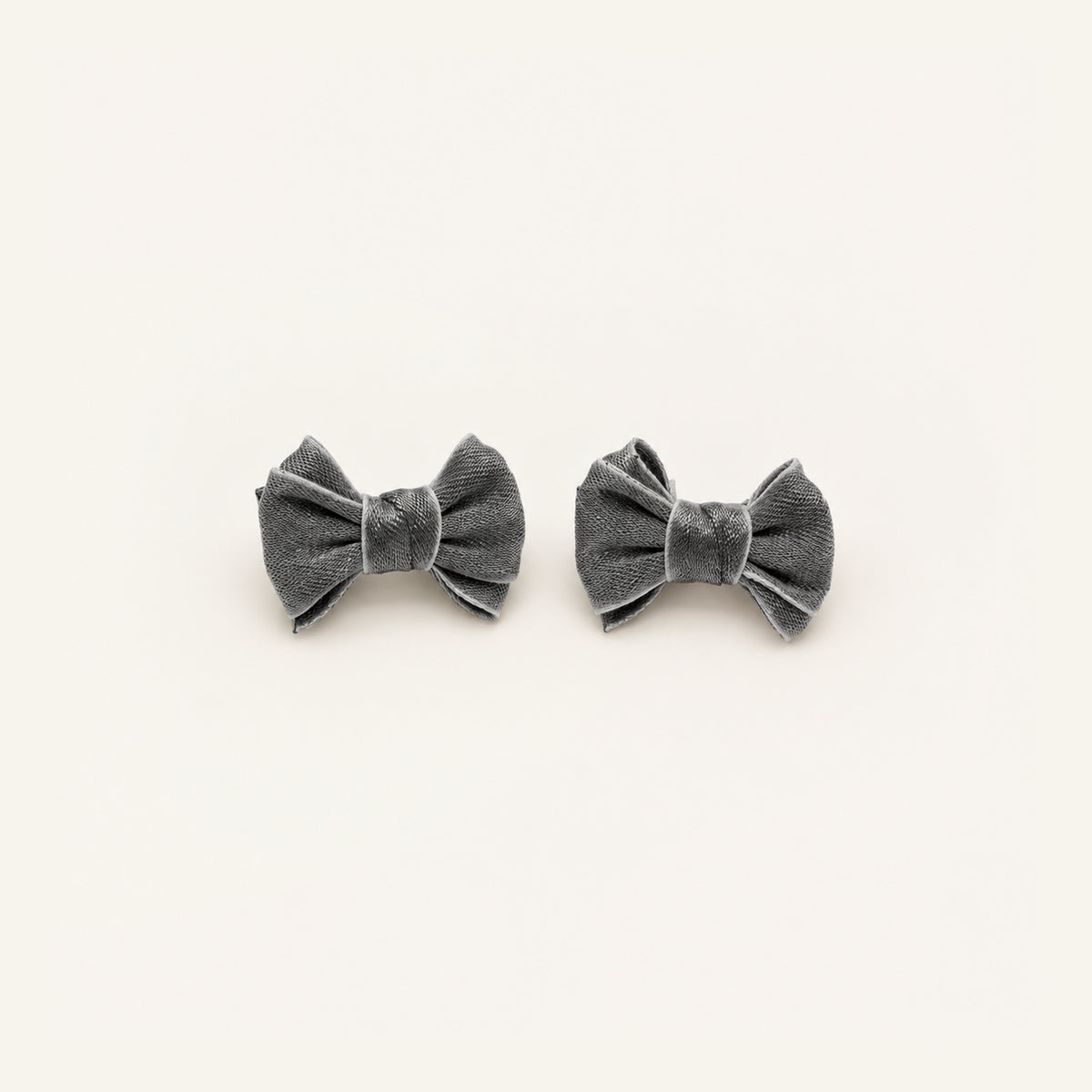 Macaron Mini Double-Bow Clip Set — PP-013-GY