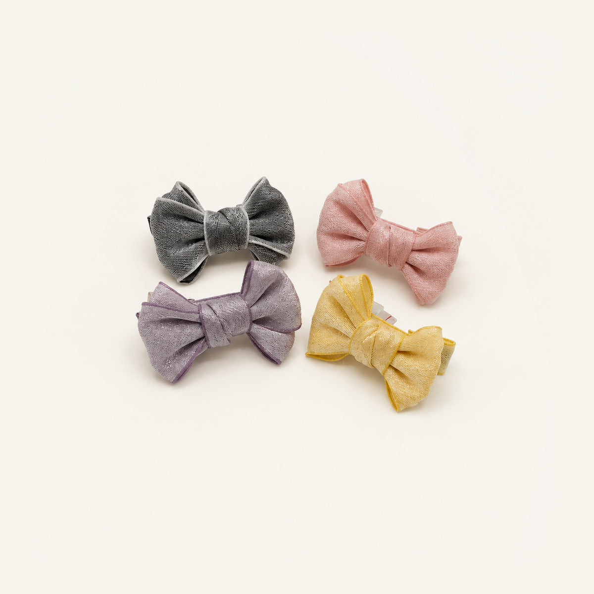 Macaron Mini Double-Bow Clip Set — PP-013-MULTI
