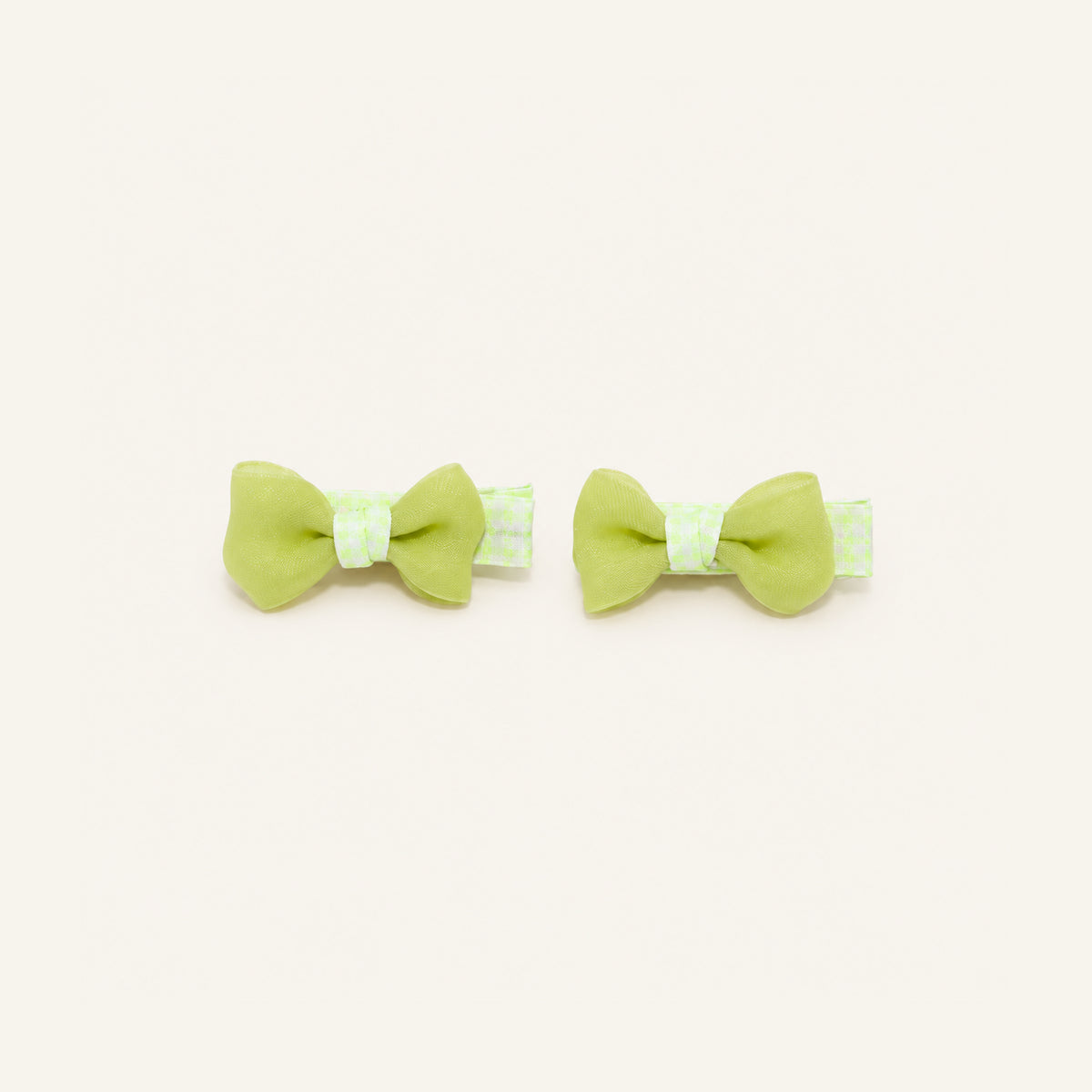 Picnic Pop Gingham Mini Bow Clip Set — PP-014-LM