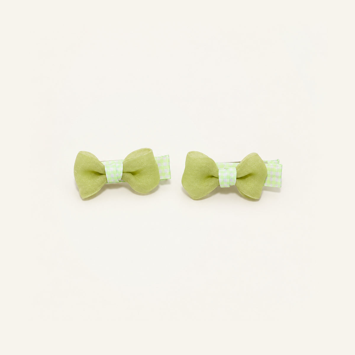 Picnic Pop Gingham Mini Bow Clip Set — PP-014-LM