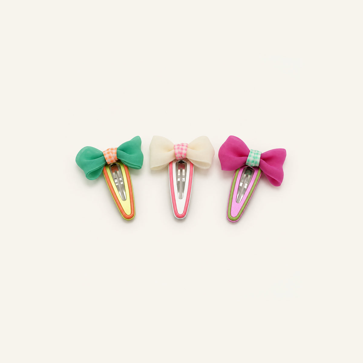 Candy Dot Bow Snap Clip Set — PP-016-MULTI