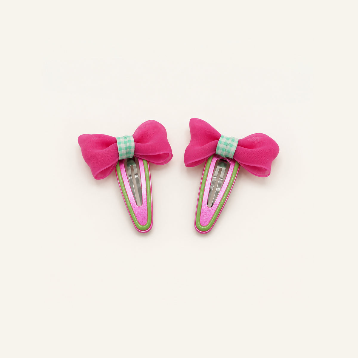 Candy Dot Bow Snap Clip Set — PP-016-PK