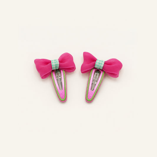 Candy Dot Bow Snap Clip Set — PP-016-PK