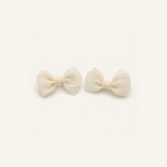 Double Darling Bow Clip Set — PP-019-WH